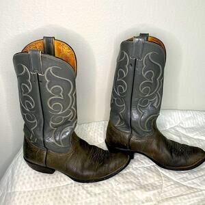 Grey Nocona Cowboy Boots Size 9 1/2 EE See Video